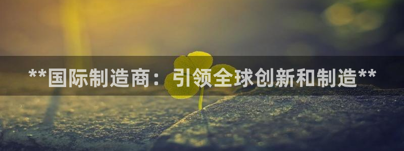 彩神购彩-购彩大厅入口计划群：**国际制造商：引领全球创新和制造**